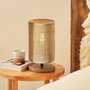 Opviq Lámpara de mesa de madera y bambú Beige
